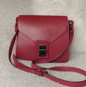 ⭐Leather red crossbody Purse Gunmetal Hardware